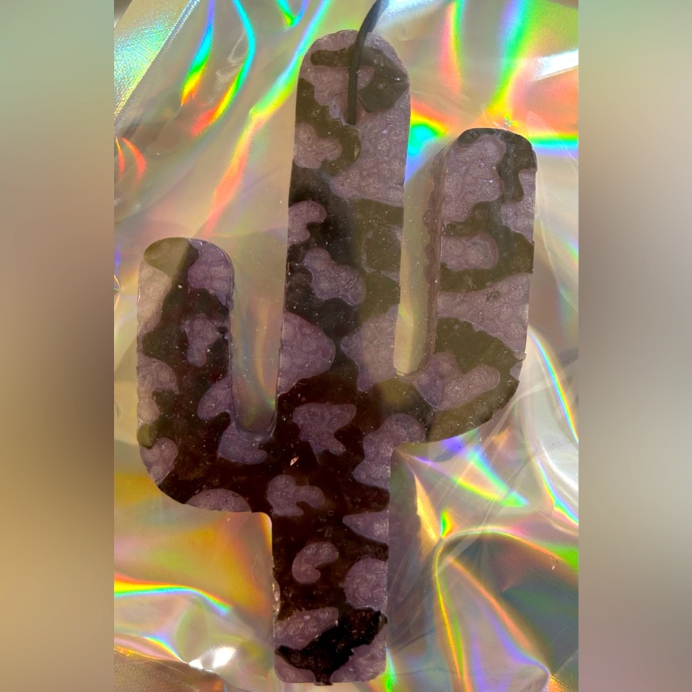 Cow print cactus car freshie